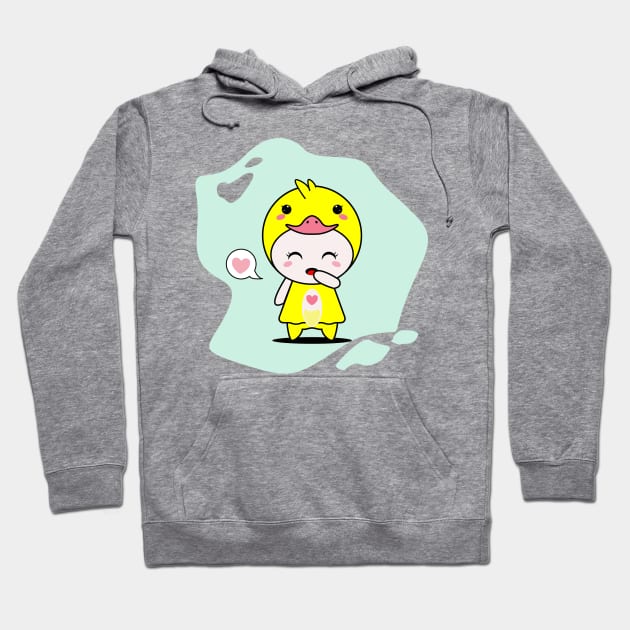 Cute Duck Character Hoodie by NayaRara